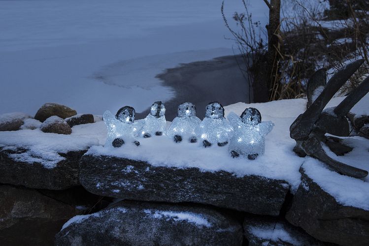 Konstsmide Weihnachtsbeleuchtung  LED Acryl Babypinguine 5er-Set