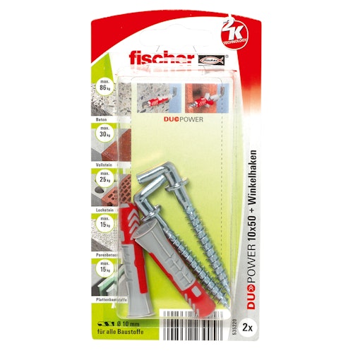 FISCHER Universaldübel Duopower 10x50 WH K (2 Stück)
