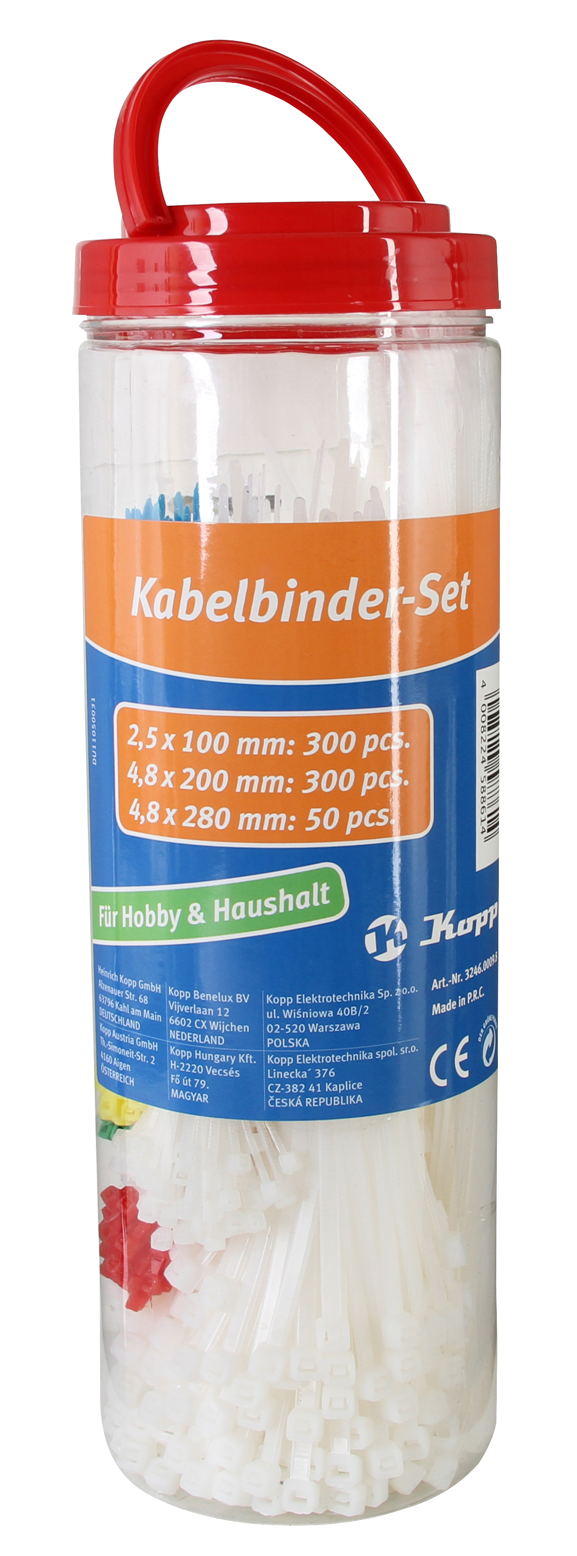 Kopp Kabelbinder-Set 650 Stück, verschiedene Größen