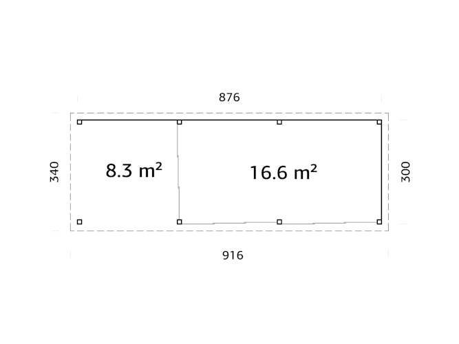Palmako Gartenhaus Connect Lenna 24,9 m² Set 717 Slide Plus mit Isolierglas-Schiebetüren - 28 mm