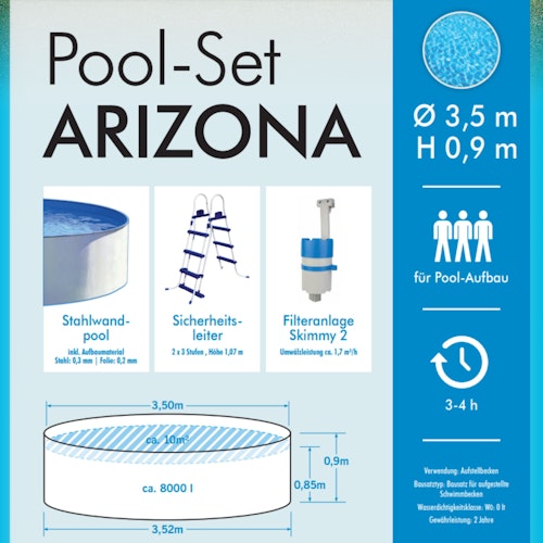 Summer Fun Rundform Aufstellbeckenset Arizona Ø350x90cm (SW0,3 IH 0,2) overlap