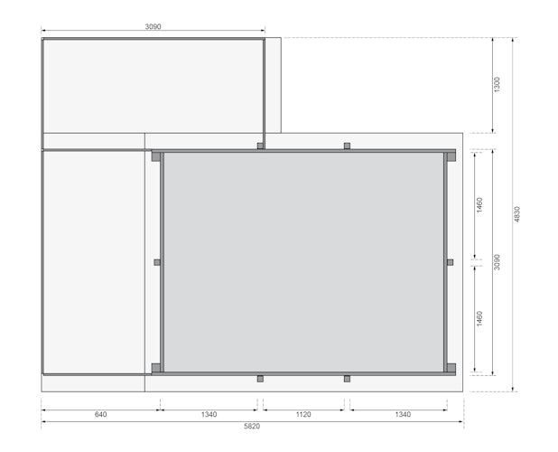 Karibu Rechteck Pool Gr. 2 - 350 x 440 cm - kesseldruckimprägniert