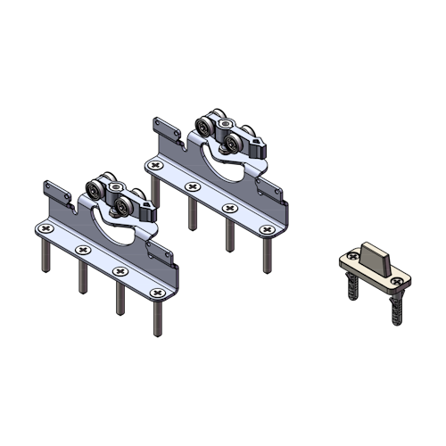 Griffwerk Zubehör-Set PLANEO 40 Holz 2 Laufwagen, 2 H-Adapter + Schrauben Bodenführung Holz