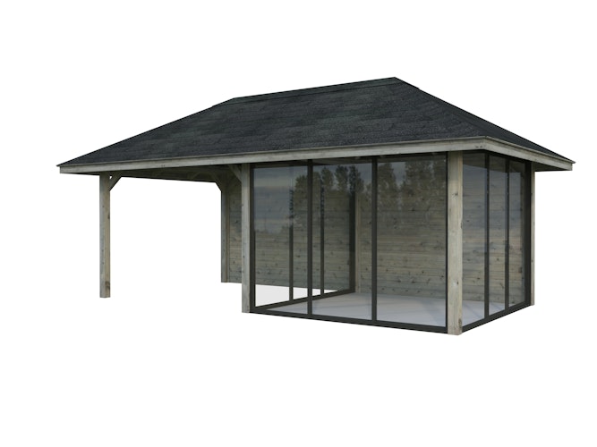 Palmako Pavillon Bianca 16,6 m² Set 506 Slide Plus mit Isolierglas-Schiebetüren