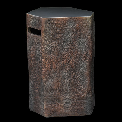 Gardenforma Abdeckung für Gasflaschen, Naturstein-Optik dunkel Faserbeton, für 11 kg Gasbehälter