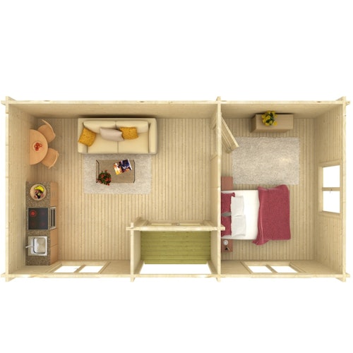 Palmako Ferienhaus Anna 26,8 + 1,9 m² - 70 mm