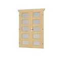 Skan Holz Doppeltür vollverglast für 28 mm Blockbohlenhäuser Milchglas (C)