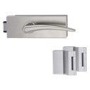 Vorschaubild Griffwerk Glastürbeschlag PURISTO S mit Griff MARISA PROF Unverschließbar Flüster 3-tlg. Bänder MARISA Samtgrau