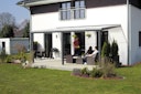 Vorschaubild Skan Holz Aluminium Terrassenüberdachung Monza Breite 541 cm mit Echtglas-Dach