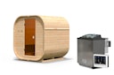Vorschaubild Karibu Saunahaus Fasssauna Quadro 1 - 38 mm inkl. gratis 9 kW Bio-Saunaofen im Wert von 879,99 €