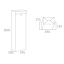 Vorschaubild ALLUX Grundform Design Paket-Briefkasten 1100x345x280 mm