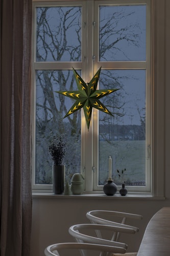 Konstsmide Weihnachtsbeleuchtung  Papierstern grün V-förmig perforiert