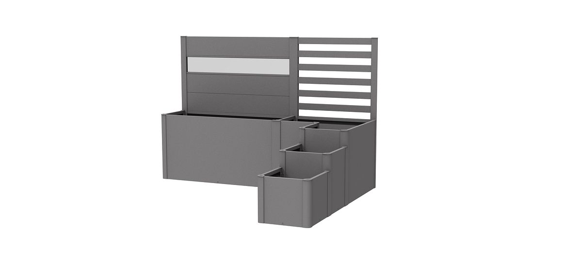 Biohort Pflanzkasten-System DaVinci Version 2 - Terrassenabgrenzung mit Sichtschutz B x T x H 250 x 201 x 168 cm quarzgrau-metallic