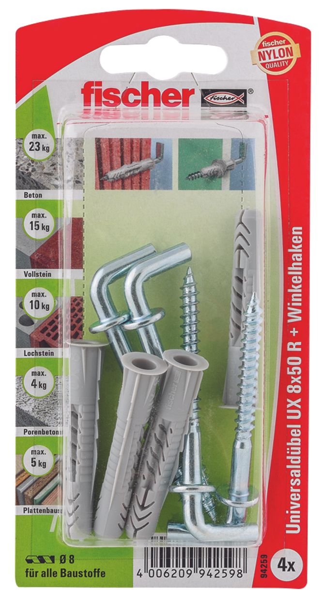 FISCHER Universaldübel UX 8x50 WH K (4 Stück)