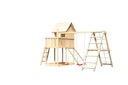 Vorschaubild Akubi Stelzenhaus Frieda mit Doppelschaukelanbau, Klettergerüst und Netzrampe