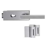 Griffwerk Glastürbeschlag PURISTO S mit Griff VAYA 137 TRI Profilzylinder Flüster 3-tlg. Bänder VAYA 137 TRI Edelstahl matt