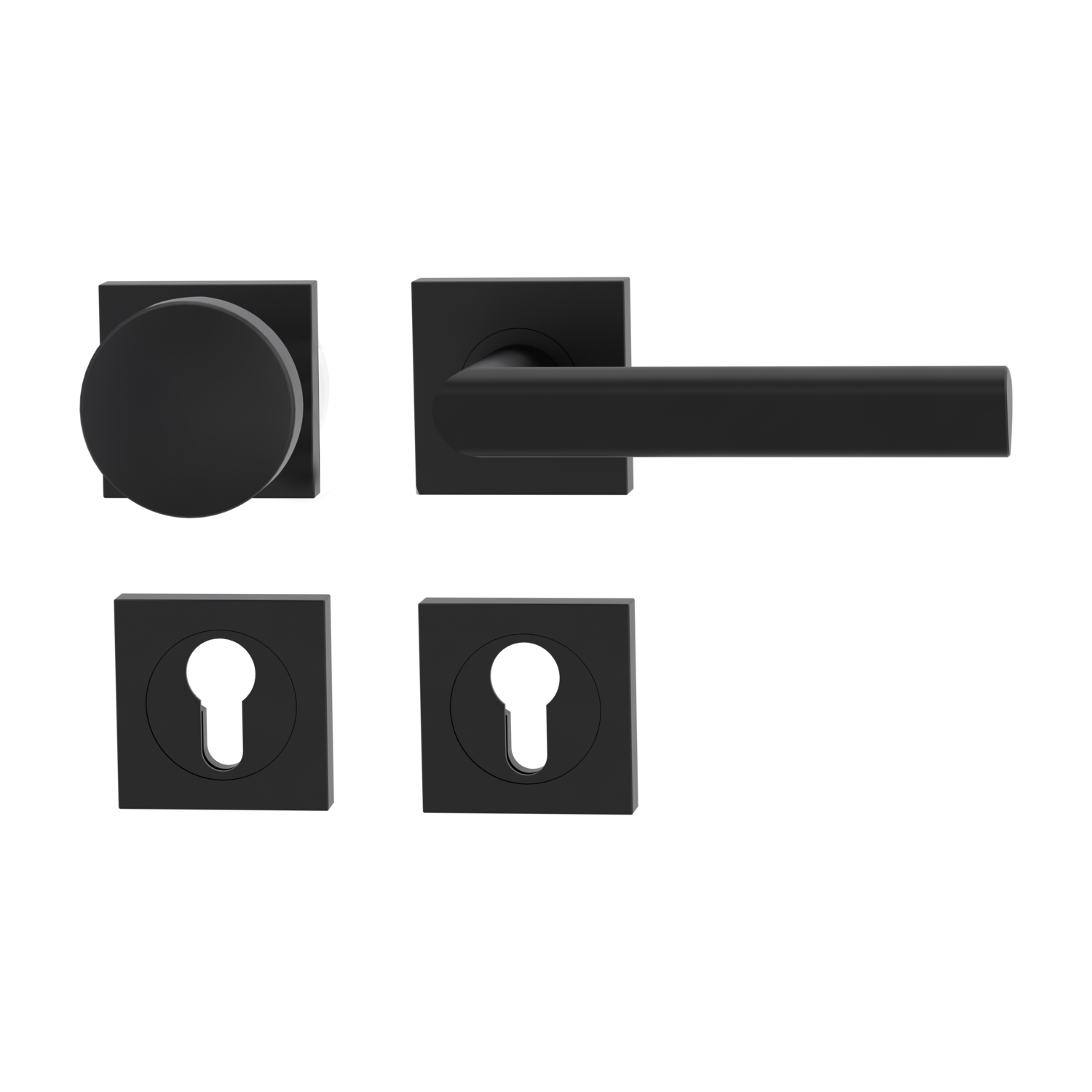 Griffwerk Wechselgarnitur TRI 134 Schraubtechnik GK3 Rosetten eckig Knopf R2 Graphitschwarz R