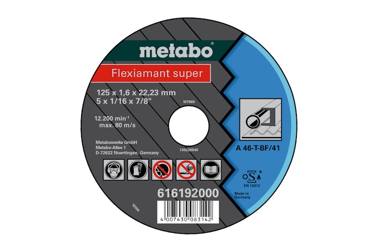 Metabo Flexiarapid super 125x1,6x22,23 StahlTrennscheibegerade Ausführung