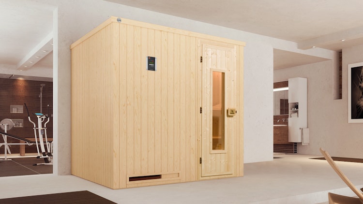 Weka Sauna Halmstad 2 mit Holztür und Fronteinstieg - 68 mm