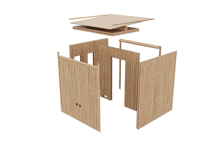Karibu Design Saunahaus Delano Blackline mit Aluminium Schiebetür - 73 mm
