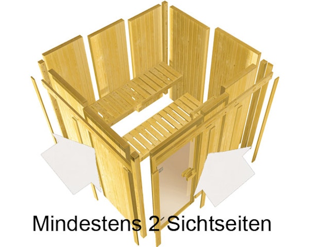 Karibu Sauna Carin mit Eckeinstieg 68 mm inkl. gratis Saunaofen im Wert von 599,99 €