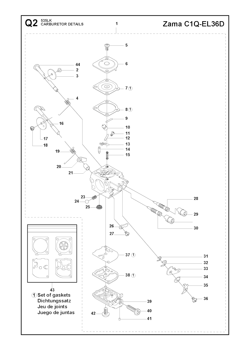 Explosionszeichnung Ersatzteile
