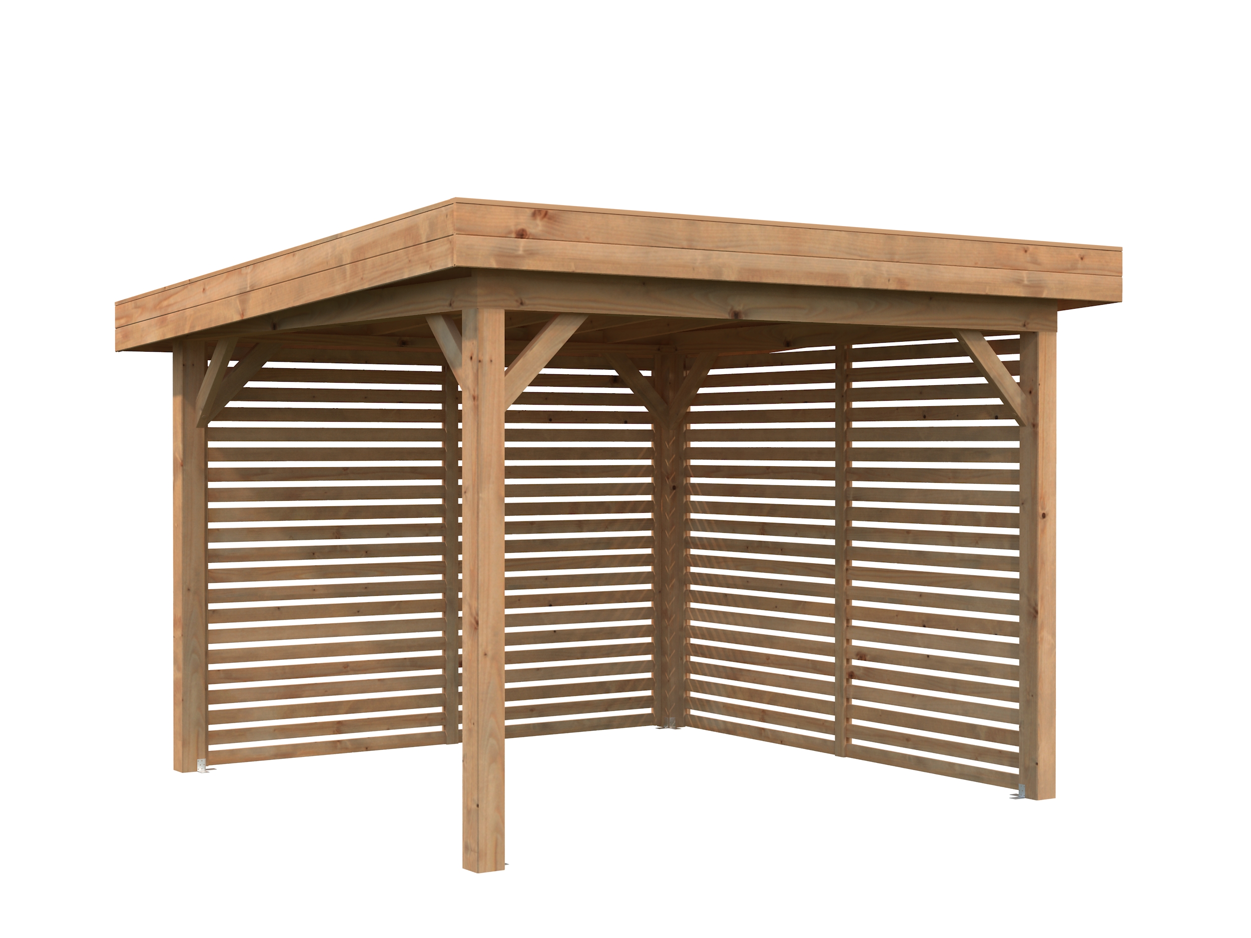 Palmako Carport/Pavillon Connect Lenna 8,3 m² Set 302 hellbraun tauchgrundiert