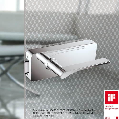GRIFFWERK Ganzglastürbeschlagset GATE SIEGER DESIGN-Edelstahl poliert mit Magnet