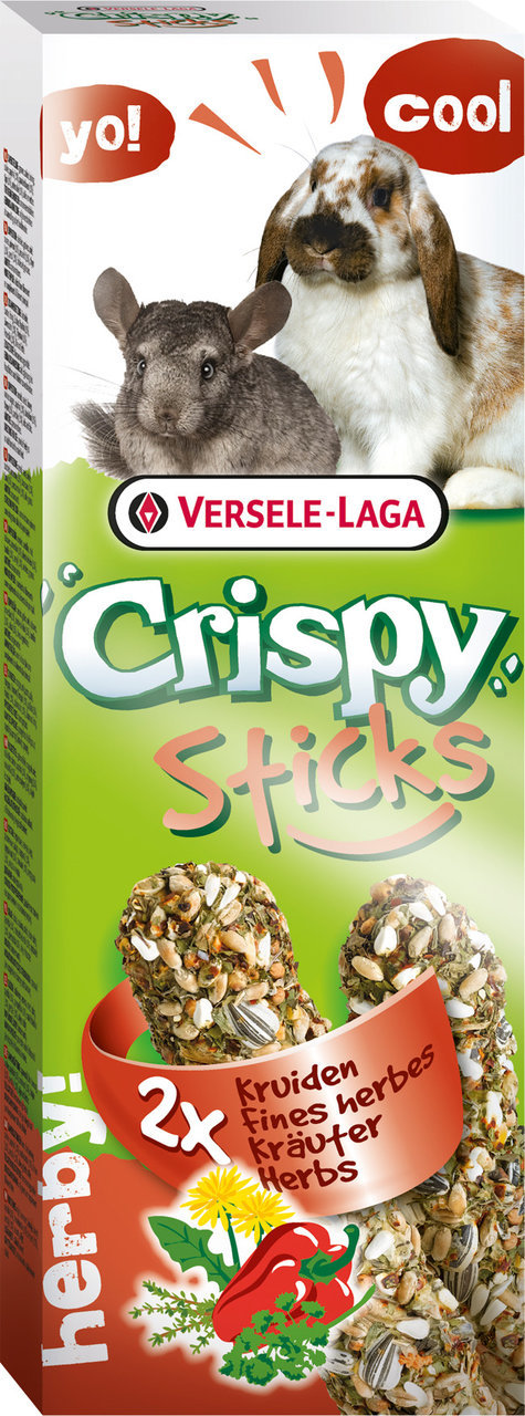 Crispy Sticks Kaninchen-Chinchillas Kräuter 2 Stück 110g Kleintiersnack