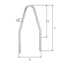 Vorschaubild Alberts® Schutzbügel Safety fvz.,z.Einb.,BxH 800x1000 mm,Bügelh.1500 mm,Rahmen⌀60 mm 772338