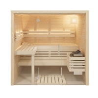 Infraworld Solido Glas 167 - 40 mm Massivholzsauna inkl. 5-teiligem gratis Zubehörset