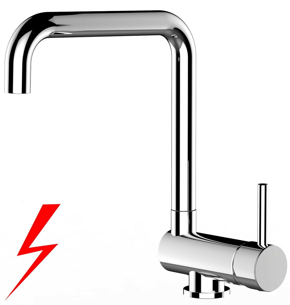 NIEDERDRUCK Wasserhahn Vorfenster Küchenarmatur, Umklappbar 6 CM, mit 360° schwenkbarem N-Auslauf, Verchromt