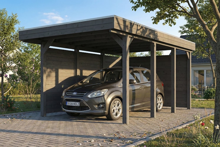 Skan Holz Carport Friesland 320x555 cm inkl. Seiten- und Rückwand Set A