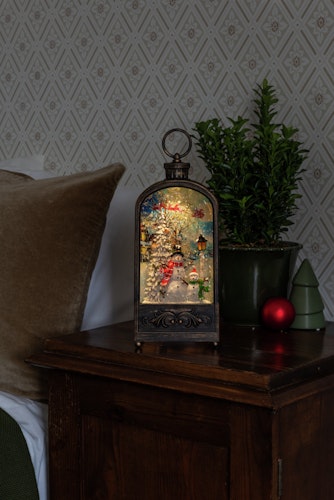 Konstsmide Weihnachtsbeleuchtung  LED Wasserlaterne Schneemann + Vögel