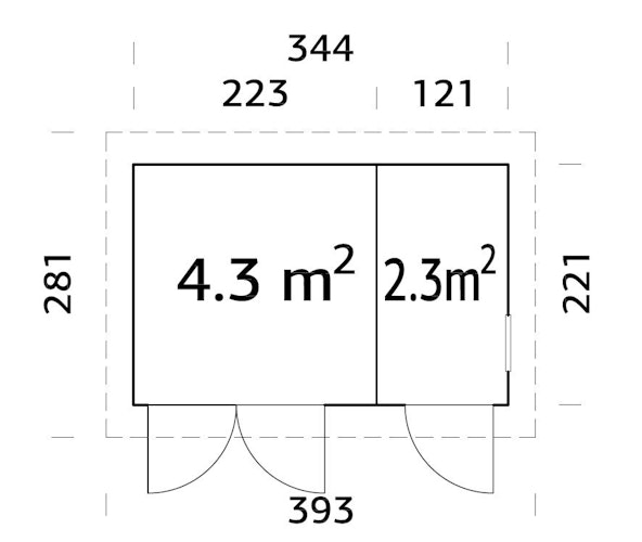 Palmako Gerätehaus Kalle 6,6 m² - 18+70 mm