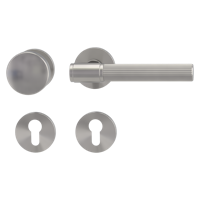 Griffwerk Wechselgarnitur VAYA 136 ARIS fast2fix Fast2Fix Rosetten rund Knopf R2 Samtgrau R