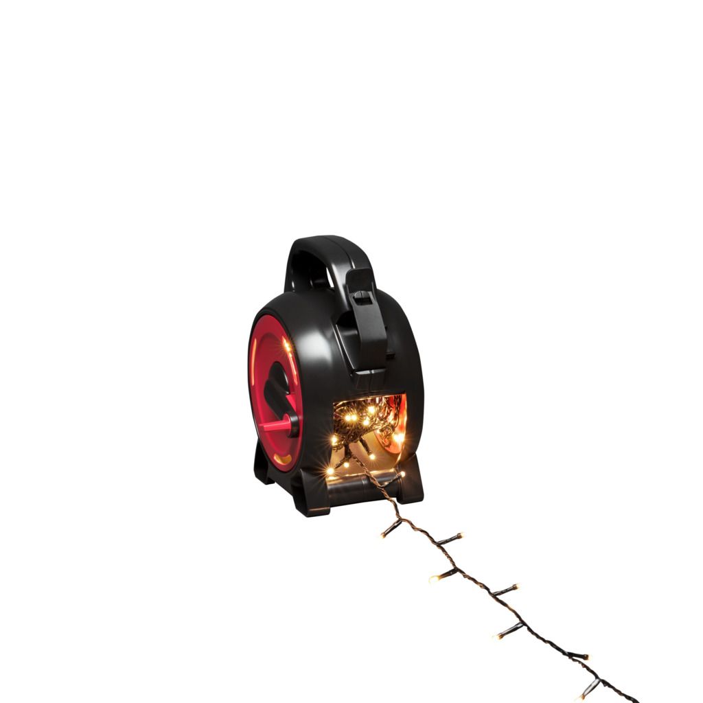 Konstsmide Weihnachtsbeleuchtung  Micro LED Lichterkette mit Aufrolller 100 warmweiße