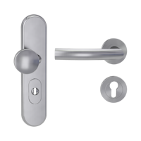 Griffwerk Kombi-Schutzbeschlag TITANO SB_882 mit Griff LORITA PROF 72mm Zylinderabdeckung Tür 38-50mm L LORITA PROF Edelstahl matt