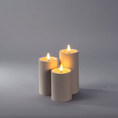 Konstsmide Weihnachtsbeleuchtung LED Kerze aus Kunststoff mattschwarz batteriebetrieben 12cm
