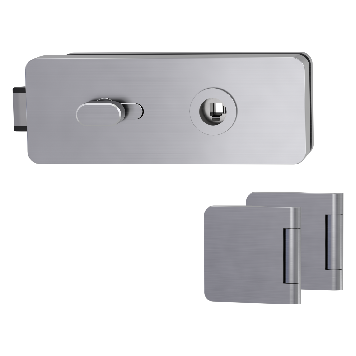 GRIFFWERK Ganzglastürbeschlag Gate WC innen-3tlg-Edelstahl matt