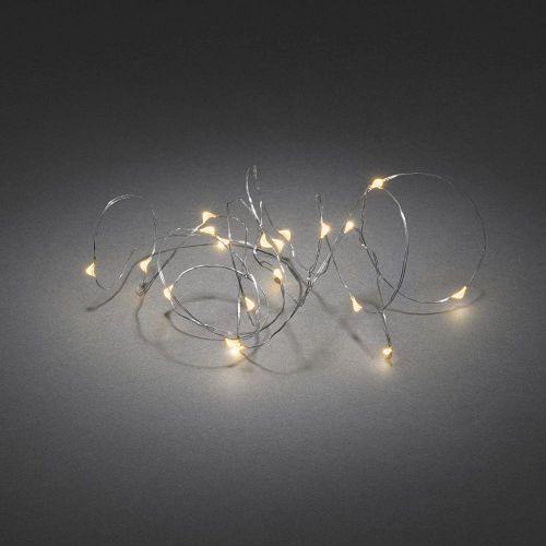 Konstsmide Weihnachtsbeleuchtung  Micro LED Lichterkette silberfarben Draht