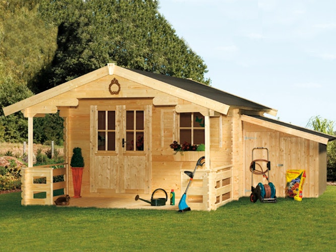 Skan Holz 28 mm Gartenhaus Malaga