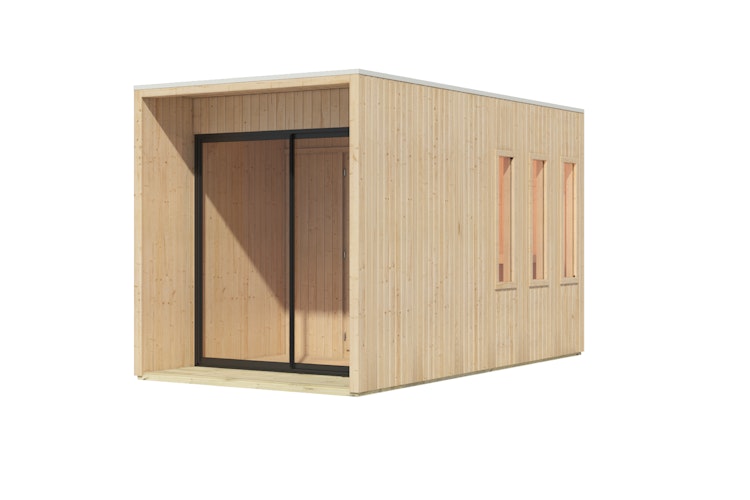 Karibu Design Saunahaus Miramar Blackline mit Vorraum - 73 mm inkl. gratis Sauna-Zubehörset im Wert von 234,94 €