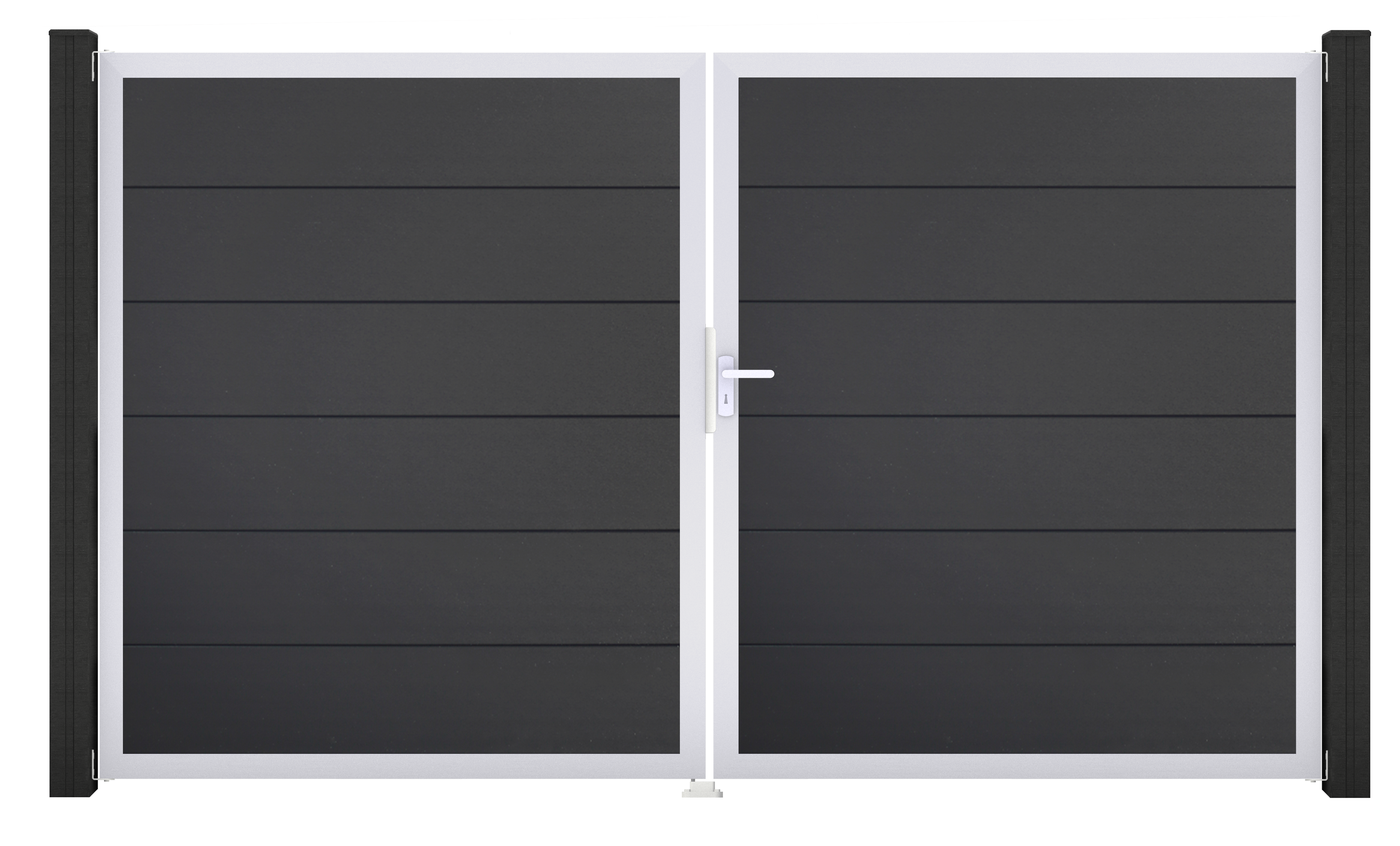 GroJa BasicLine Tor 2-flügelig , Rahmen EV1 3000 x 1800 mm