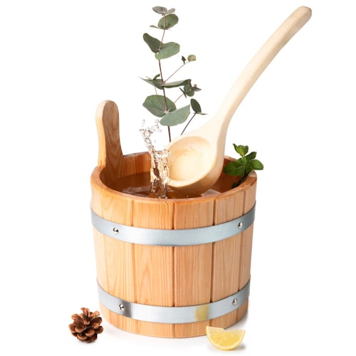 Liebenstein Sauna Eimer mit Kelle aus Lärche/Espe (5L)