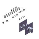 Vorschaubild Griffwerk Set für LUCIA PIATTA S QUATTRO -WC -EM H.St. 8x120, M4x55, PIN 53mm, WC-S. 80mm, TS 60-65