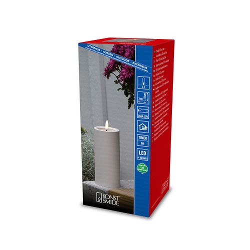 Konstsmide Weihnachtsbeleuchtung LED Kerze aus Kunststoff mattweiß batteriebetrieben 15 cm