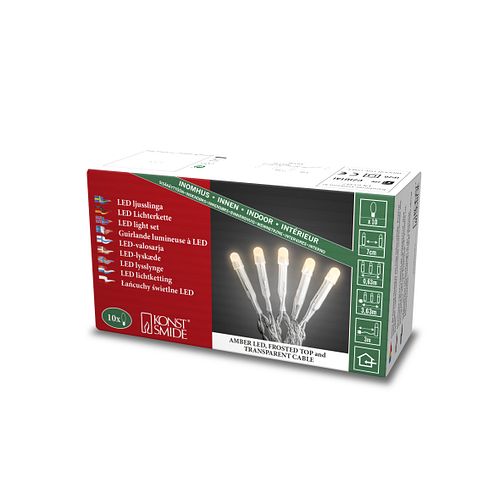 Konstsmide Weihnachtsbeleuchtung  Micro LED Lichterkette gefrostet 10 klar