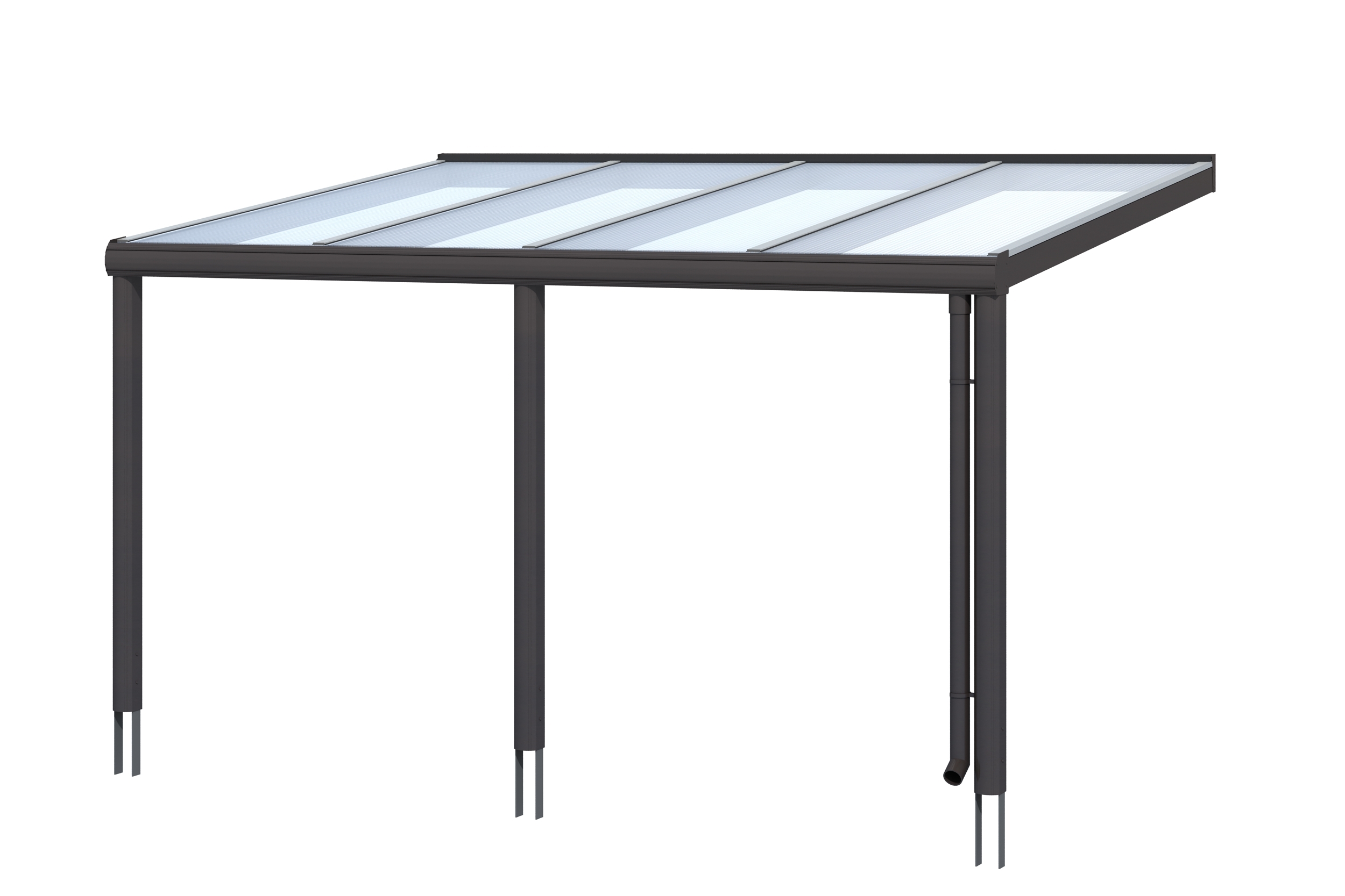 Skan Holz Aluminium Terrassenüberdachung Garda Breite 434 cm-434 x 257 cm (Gr. 1)-anthrazit