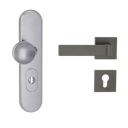 Vorschaubild Griffwerk TITANO Kombi SB_882 ES1 (S2) -Edelstahl matt Kombi-Schutzbeschlag -Knopf/Drücker -mit Griff DESM GRAPH -KGR -eckig -L -ZA, 72mm -TS 38-50